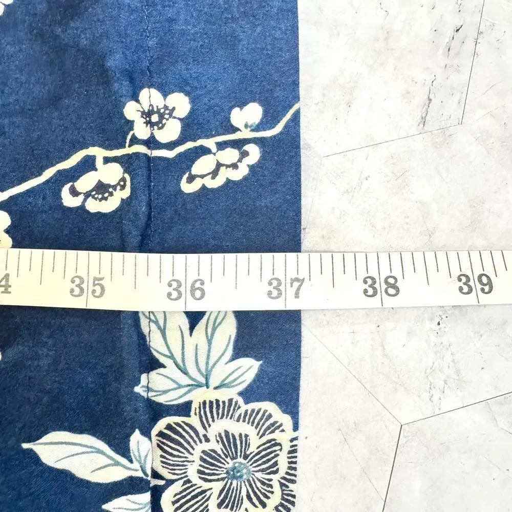 2 Ralph Lauren King Pillow Shams Deauville Blossom Floral Navy Blue HTF READ